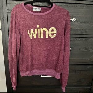 Gold Foiled “WINE” Sweatshirt. Small.